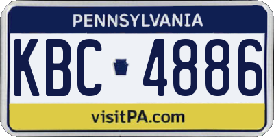 PA license plate KBC4886
