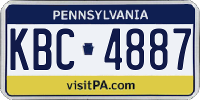 PA license plate KBC4887