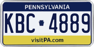 PA license plate KBC4889
