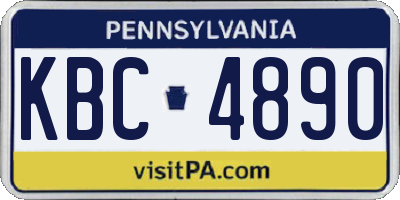 PA license plate KBC4890