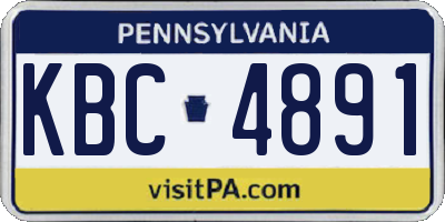 PA license plate KBC4891
