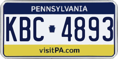 PA license plate KBC4893