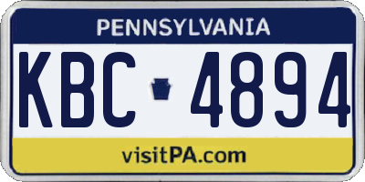 PA license plate KBC4894