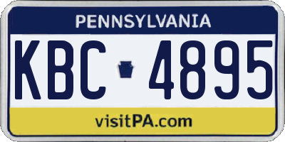 PA license plate KBC4895