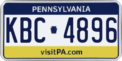 PA license plate KBC4896