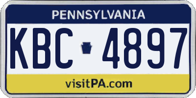 PA license plate KBC4897