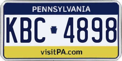 PA license plate KBC4898