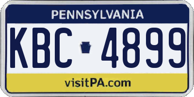 PA license plate KBC4899