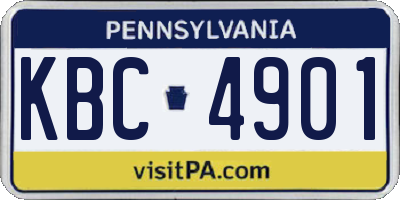 PA license plate KBC4901