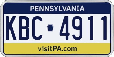 PA license plate KBC4911