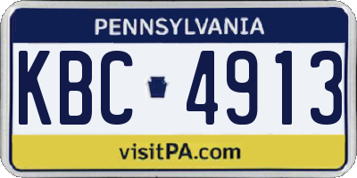 PA license plate KBC4913