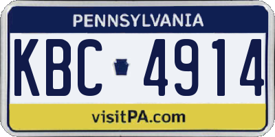 PA license plate KBC4914