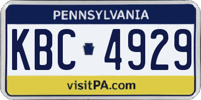 PA license plate KBC4929