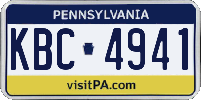 PA license plate KBC4941