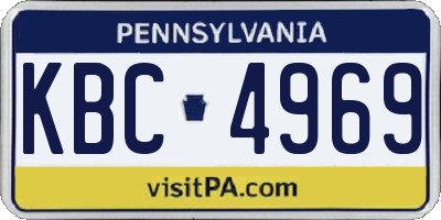 PA license plate KBC4969