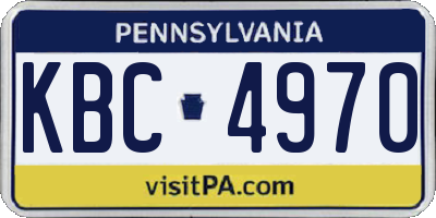 PA license plate KBC4970