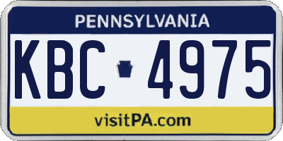 PA license plate KBC4975