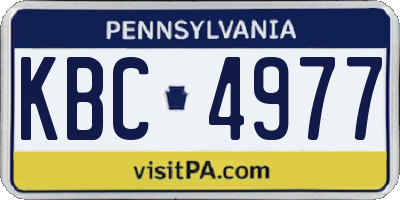 PA license plate KBC4977