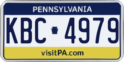 PA license plate KBC4979