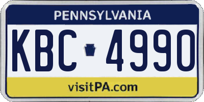 PA license plate KBC4990