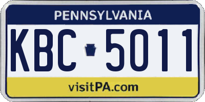 PA license plate KBC5011
