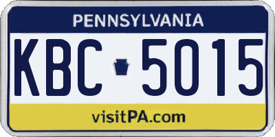 PA license plate KBC5015