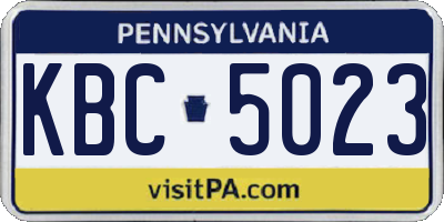PA license plate KBC5023