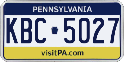 PA license plate KBC5027