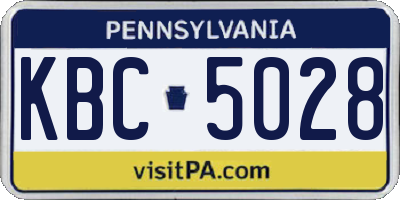 PA license plate KBC5028