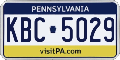PA license plate KBC5029