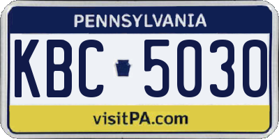 PA license plate KBC5030