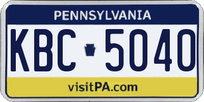 PA license plate KBC5040
