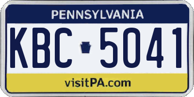 PA license plate KBC5041