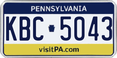 PA license plate KBC5043