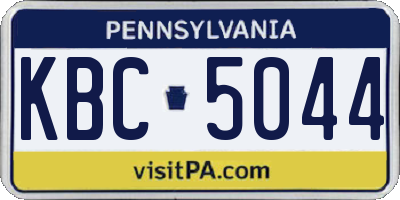 PA license plate KBC5044