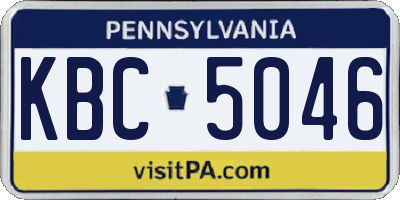 PA license plate KBC5046