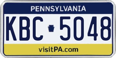 PA license plate KBC5048