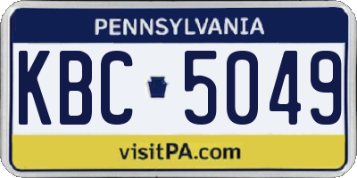 PA license plate KBC5049
