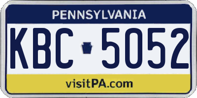 PA license plate KBC5052