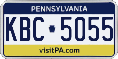 PA license plate KBC5055