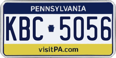 PA license plate KBC5056