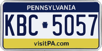 PA license plate KBC5057