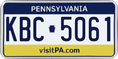 PA license plate KBC5061