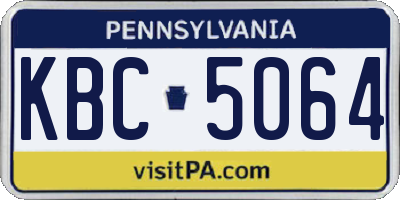 PA license plate KBC5064
