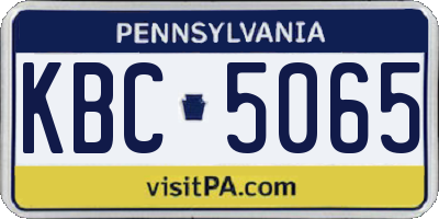 PA license plate KBC5065