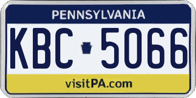 PA license plate KBC5066