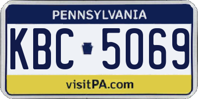 PA license plate KBC5069