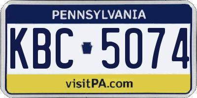 PA license plate KBC5074