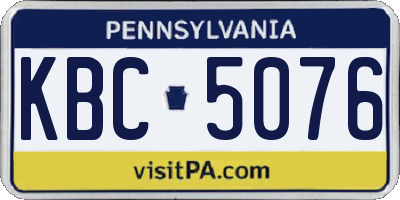 PA license plate KBC5076