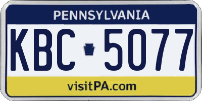 PA license plate KBC5077